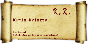 Kuris Kriszta névjegykártya